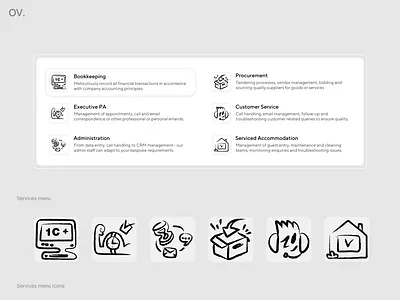 OV Pacific - Outsourced teams and professionals animation assistance bookkeeping branding design development figma graphic design icon illustration outsource ui ux webflow