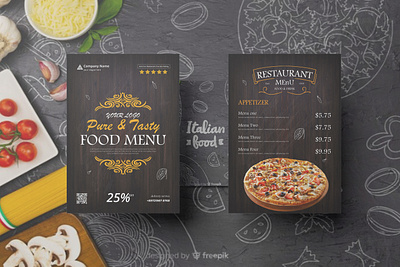 Food menu 3d graphic design logo