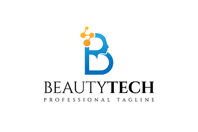 Letter B Beauty Technology Logo Design colorful