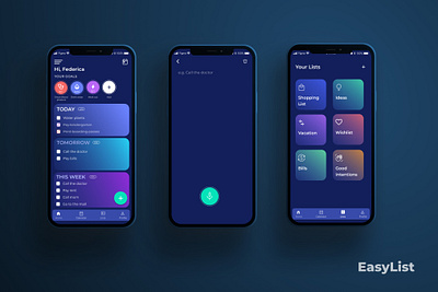 EasyList - Checklist, to-do lists and pre saved lists app graphic design list ui ux