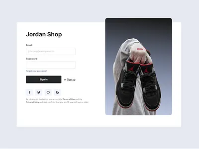 Sign in Page for a website design ui web webdesign