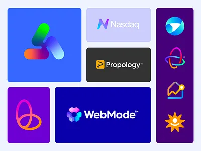 Random logofolio update v3 - 2023 brand identity design branding branding design colorful logo creative logo creative logo concept creative logo design freelance logo designer gradient logo logo logofolio visual identity design vivid color logo webmode