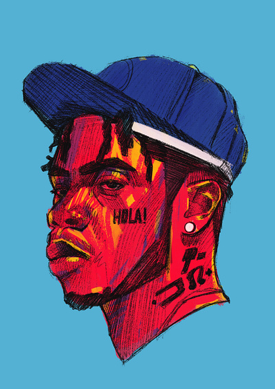 Random Rapper character face illustrated portrait illustration illustrator people portrait portrait illustration procreate rapper