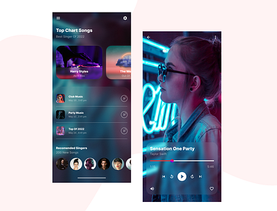 Design Challenge - Music App adobe xd design figma graphic design typography ui ux