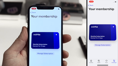 Cirka – Subscription Card animation app card credit card glare gloss gyro gyroscope ios mobile motion movement reflection