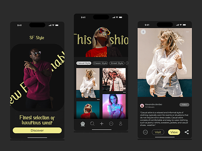SF | Mobile Apps app application clean clothes design design ui fashion girl interface layout minimalist mobile outfit streetwear style trend ui uiux ux wear