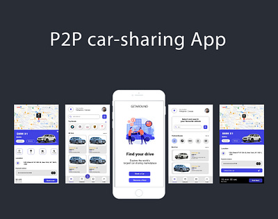 P2P Car-sharing App branding creative dashboard graphic design illustration motion graphics ui ux vector