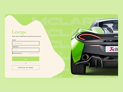 Login Page Website Design car login page figma login page ui user interface design ux website design website login page website login page ui design