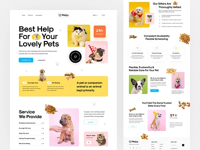 Pet Care Website animal animal care cat cat food dog orix pet care pet gromming pet health pet shop pet sitter pet training pet web petshop ui designer veterinary visual web web design website