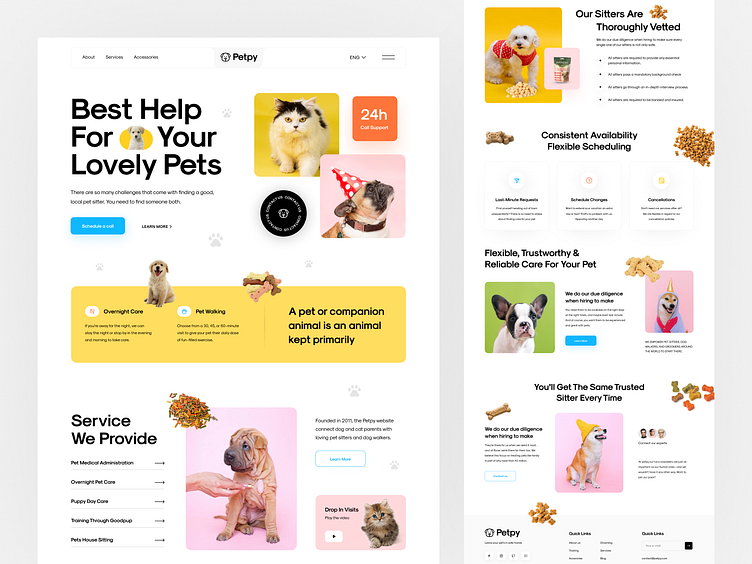 Pet Care Website by Orix Creative on Dribbble