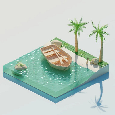 Island 3d 3d disain blender design graphic design illustration logo model