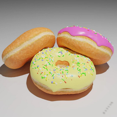 Delicious donuts 3d 3d disain blender design graphic design illustration logo model