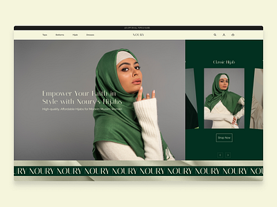Noury Hijab - Web design (Hero image section) branding clean design graphic design illustration logo minimal typography ui ux vector web website