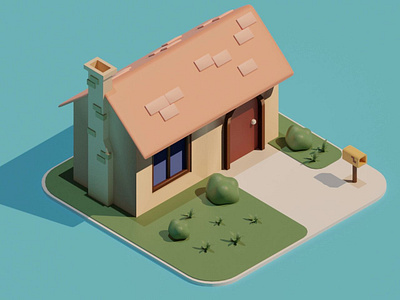 Minimalist house 3d 3d disain blender design graphic design illustration logo model