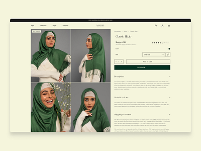 Noury Hijab - Web design (Product display page) branding design graphic design illustration logo typography ui ux vector web
