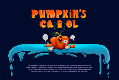 Pumpkin's Carol. Game design bitmap cartoon character character design cute character design emotional fantasy concept funny characterts game art gamedesign illustration kids illustration lettering mobile game packaging photoshop pumpkins red pumpkins stylization