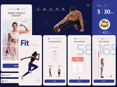 Fitcamp mobile app design app fitness food health mobile sport ui ux