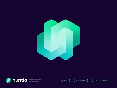 Nuntio Unused Logo Concept baas blockchain branding cloud crypto deployment dev galaxy gradient icon identity letter n lettering logo saas storage tech
