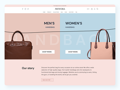 MEWOBA - E-commerce Product Shopify Template accessory clothing brand ecommerce fashion landing page minimalist online store platform shopify shopify landing page shopify layout shopping template website