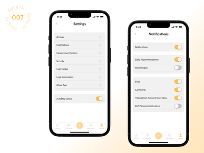 Daily UI Challenge - Day 7: Settings app branding design ui ux