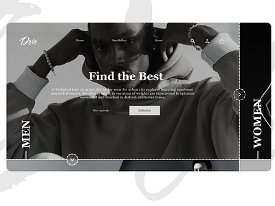 Doro - Clothes Brand blackwhite brand clothes graphic design homepage men simple ui uiux ux web web design weomen