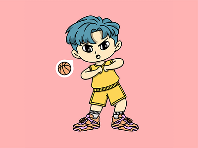 Cool Basket Boy anime basketball cartoon chibi cool cute design fashion graphic design illustration sport