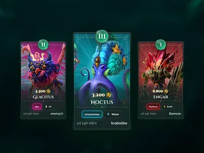 Alchemic World - Game Card UI blockchain card card ui character crypto gambling game game design gaming graphic design illustration nft p2e pet price purchase shop