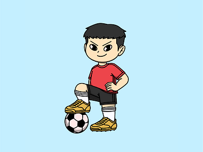 Chibi Football Cartoon anime cartoon chibi cute design football graphic design illustration sport
