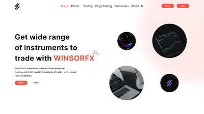 WINSORFX Landing Page Design forex landing page ui web webdesign