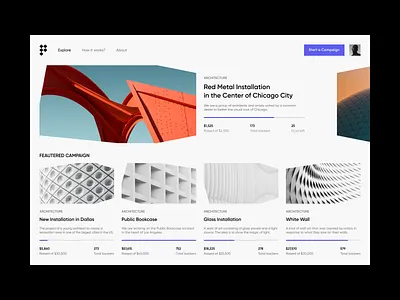 Crowdfunding Platform for Architects — Web Design architecture crowdfunding crowdfunding platform fintech funding fundraising investor ui ui design ux ux design web website