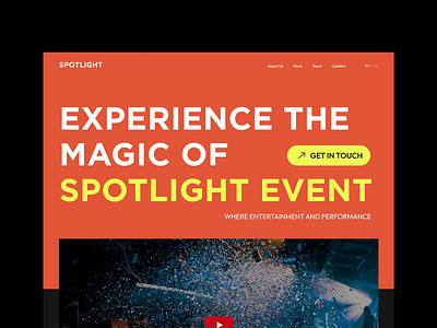 Event Organization - Main Screen agency design event event industry main page minimal ui ui design ux web web design website