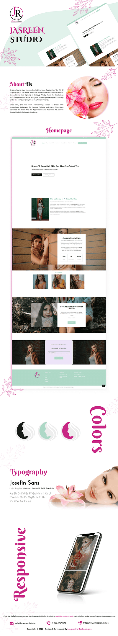 Jasreen Beauty Studio - Website for Beauty and Makeup Artist design graphic graphic design illustration ui ux webdesign websitedevelopment