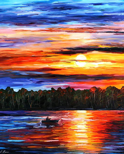 FISHING BY THE SUNSET leonidafremov