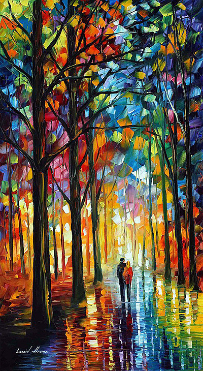 DATE IN THE PARK — oil painting on canvas leonidafremov