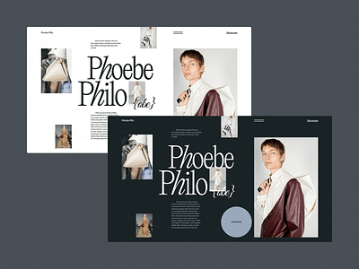 Phoebe Philo / Hero Screen design digitalbutlers graphic design inspiration minimal typography ui