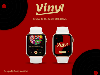 Music Player App For Smartwatch, Vinyl app apple branding dailyui design graphic design illustration logo smartwatch ui ux vector watch