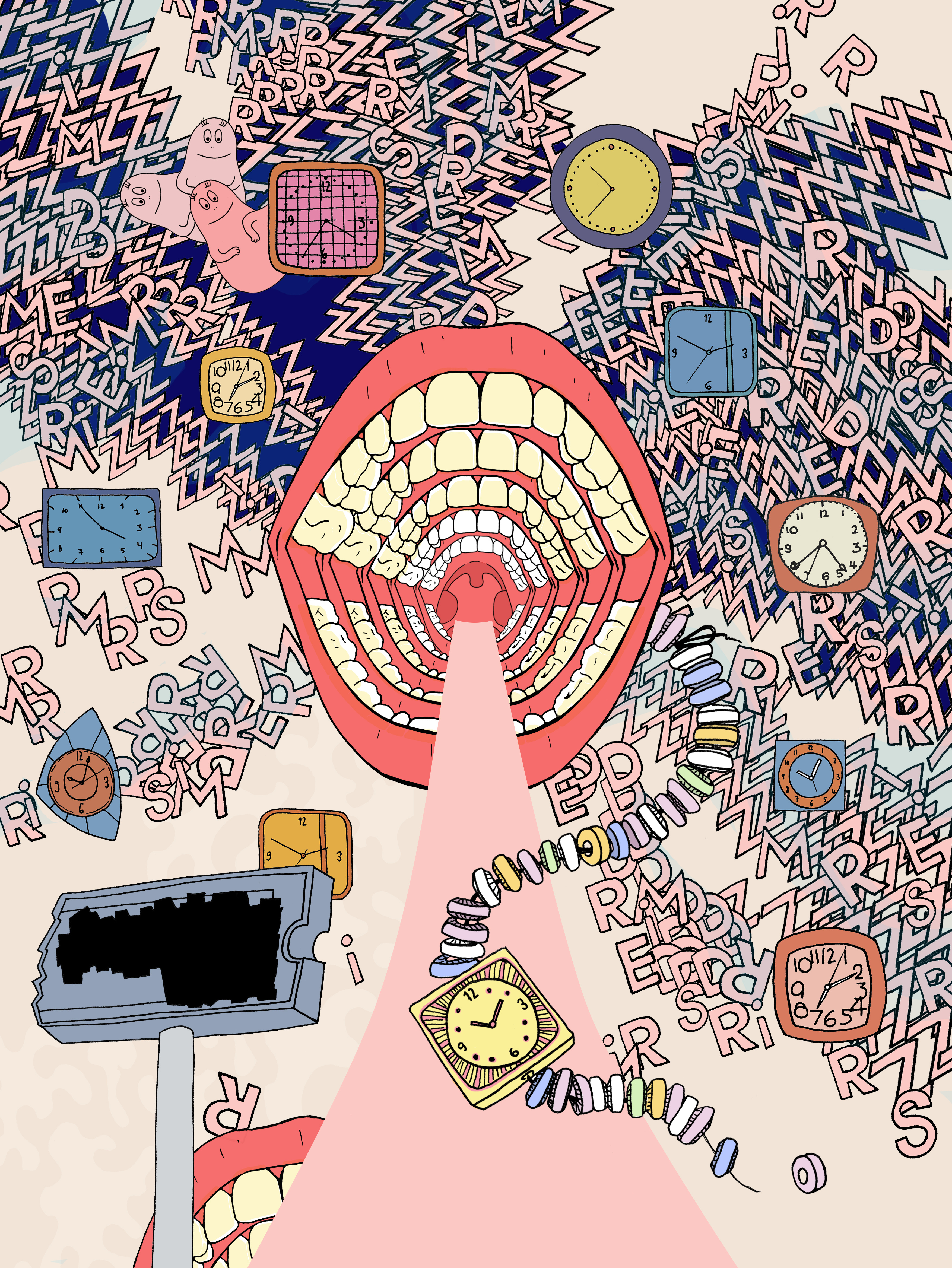 Dazed in Day Dreamz ariel pink collage hand draw illustration lo fi music nostalgia psychedelic repetition surreal illustration time