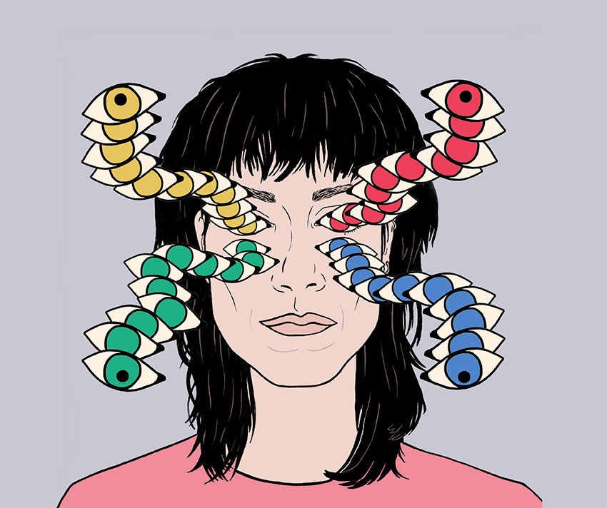 Self Portrait eyes hand drawn illustration portrait portrait illustrtaion repetition self portrait surreal