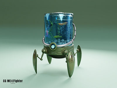 Aqua Robot 3D Model 3d 3d graphic 3d robot blender cg character design design robot