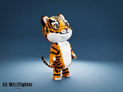 Little Tiger Barny 3d 3d character 3d graphic blender cg character design