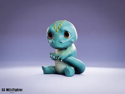 Dino Sparky 3d 3d character 3d graphic blender cg character design