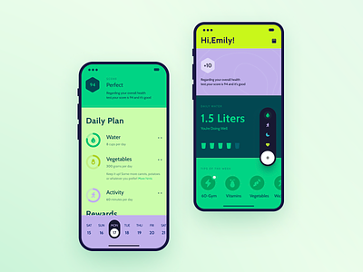 emily app clean green healthcare minimal mobile app simple tracking ui voit xandovoit