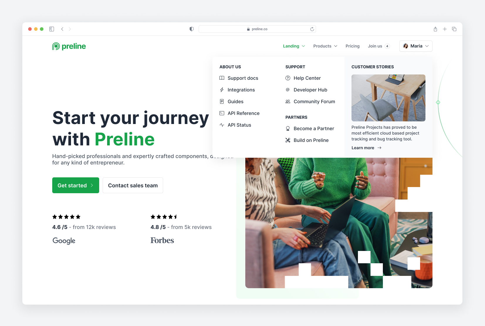 Navigation Mega Menu - Preline UI components figma free header hero links megamenu nav navbar navigation preline preline ui review tailwind tailwindcss ui user interface website