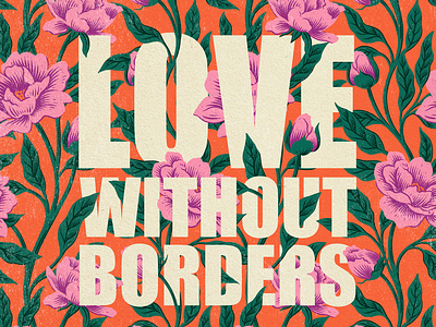 Choose Love design digital floral folioart illustration pattern poster typography