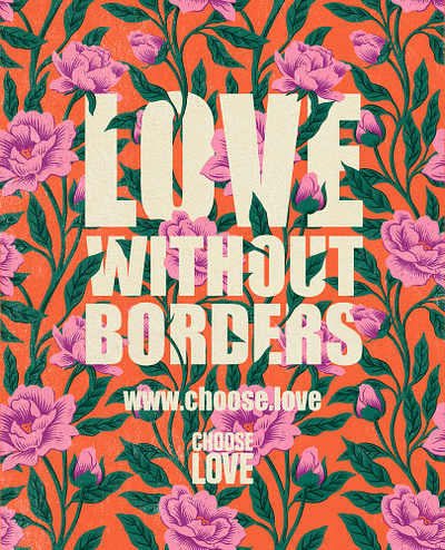 Choose Love design digital floral folioart illustration pattern poster typography