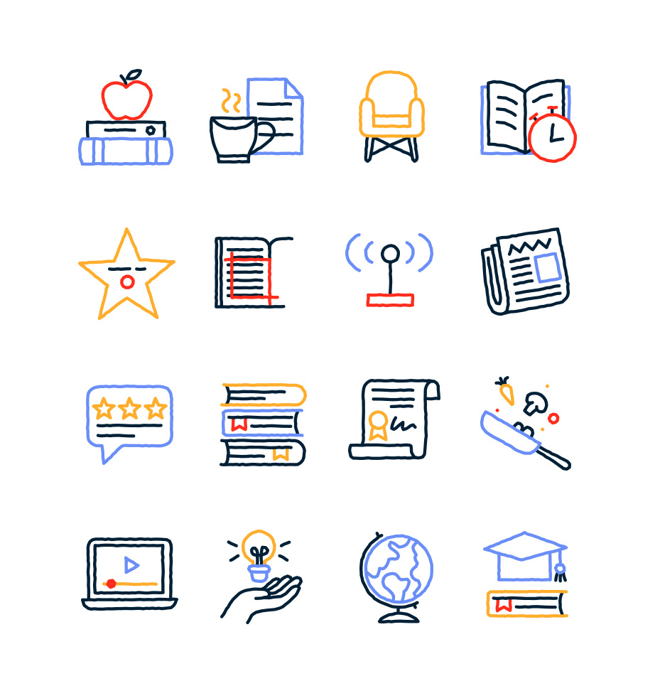 Icons digital folioart graphic icons illustration line linear petra sitaru vector