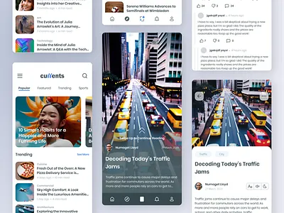 Currents - News Reading App app article fonts mobile news text to speech ui