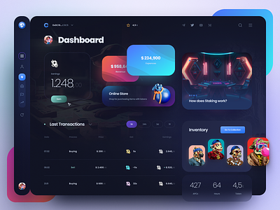 NFT Digital Cryptocurrency Dashboard app application crypto dark dashboard design earning home page illustration interface nft staking trend ui ux vector web