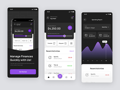 Mynance - Finance Mobile App app design ui ux
