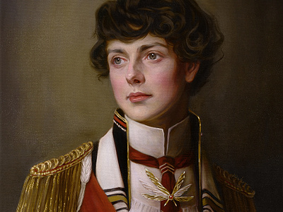Uniform classic digital elizabeth wakou folioart illustration military oil painting portrait traditional